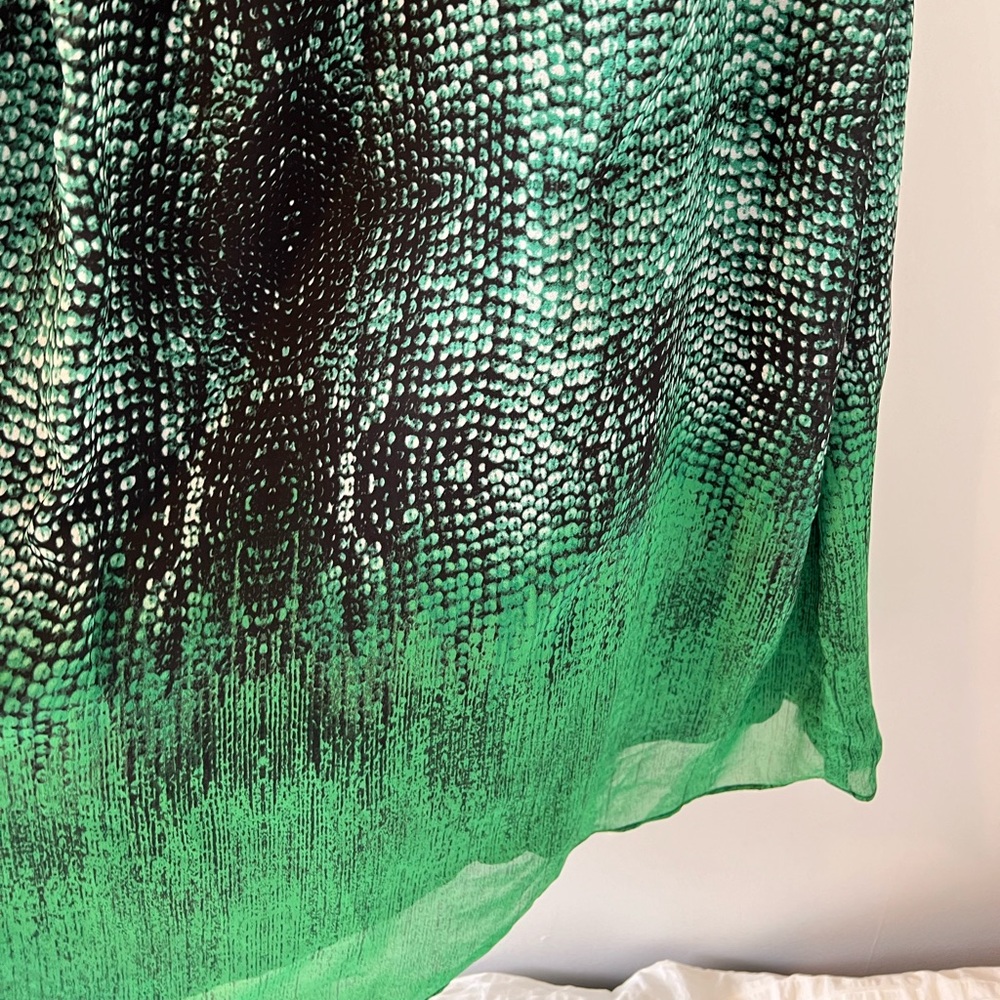 Anthropologie Moulinette Soeurs Vernalis green maxi dress strapless snakeskin 4P - Picture 10 of 16